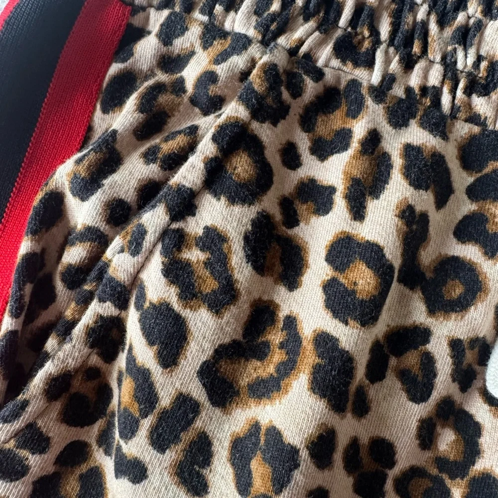 Veronica Beard Leopard Print Joggers with Red Trim - Picture 8 of 14